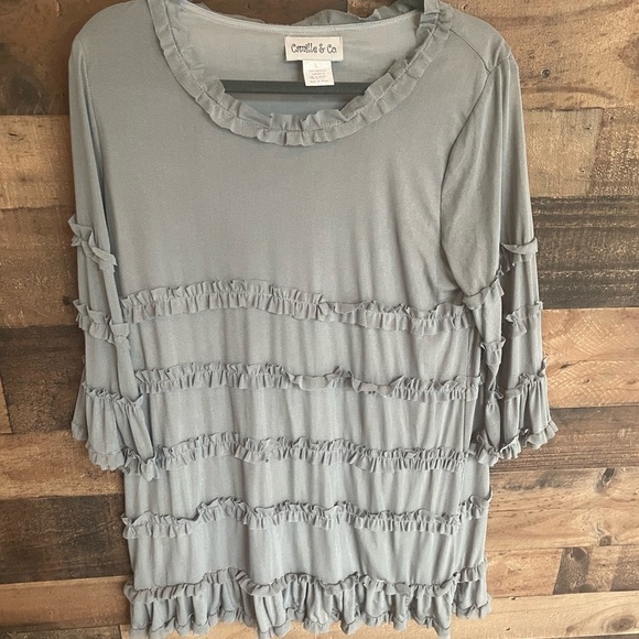 Women’s grey detailed blouse by Camille & Company - Picture 1 of 4